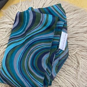 Alfred Sung Blue and Green Swirl Scarf